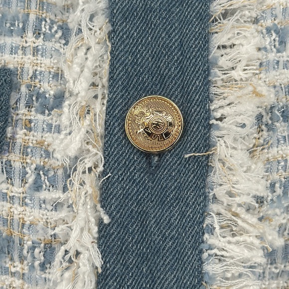 NWOT Vici Mable Frances Tweed Pocketed Blazer Blue Size XL - Picture 7 of 12